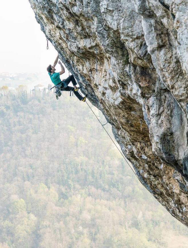 Stefano Ghisolfi making the second ascent of The Ring of Life (F9a/+), the hardest route at Covolo. Photo: @enrychris